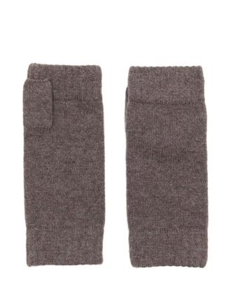 N.Peal cashmere fingerless gloves - unisex - Organic Cashmere - One Size - Brown