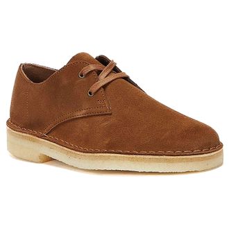 Clarks Desert Khan Suede Mens Lace Up Shoes - Cola - Size:UK 10.5