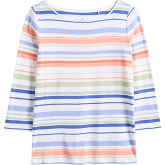 Tommy Bahama Ashby Isles Coastal Cool Stripe Cotton Top in Bright Peach at Nordstrom, Size X-Large