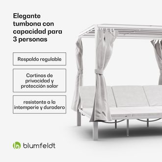 Blumfeldt Blumfeldt Tumbona Triple Eremitage Protecci&oacute;n Solar Hasta 3 Personas Marco De Aluminio Resistente A La Intemperie