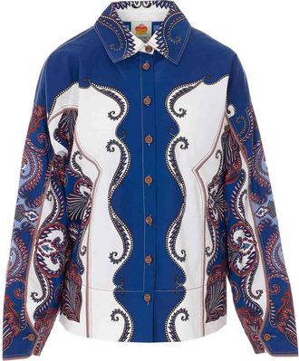 Farm Rio Arabesque Blue Shirt