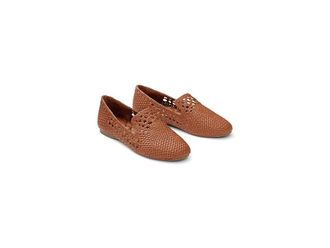 Birdies Starling Woven Flat Womens Shoes Cognac : 6 M, Leather