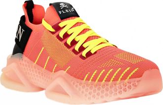 Philipp Plein Mens Iconic Runner Sneakers In Orange
