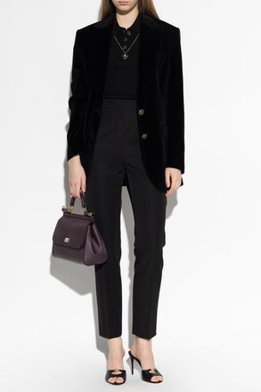 Dolce & Gabbana Wool Pleated Trousers, Womens, Black