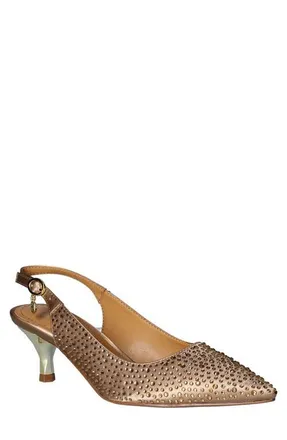 J. Reneé Ferryanne Pointed Toe Slingback Pump in Beige at Nordstrom, Size 10.5