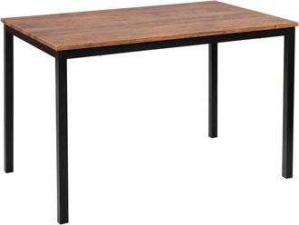 Nordlys Mesa de comedor estilo industrial en aceto y madera marrón