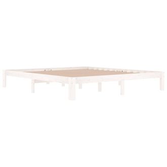 Berkfield Home Beautiful Bed Frame White Solid Wood 180x200 cm Super King Size