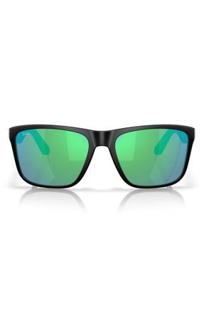 Costa Los Alijos 59mm Sunglasses in Matte Black /Green at Nordstrom