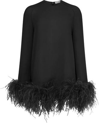 16Arlington Hodi mini-jurk met veren afwerking - Zwart