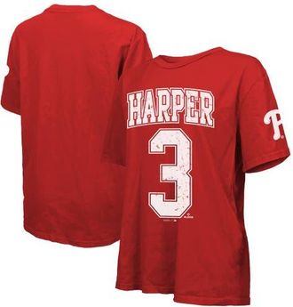 Majestic Threads Womens Majestic Threads Bryce Harper Red Philadelphia Phillies Oversized Name & Number T-Shirt at Nordstrom, Size X-Large