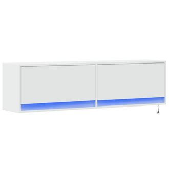 vidaXL Vidaxl - Mueble De Tv De Pared Con Luces Led Blanco 140x31x38 Cm