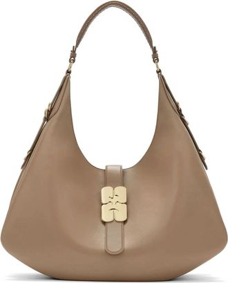 Ganni Large Kat Schoudertas - Dames - Schoudertassen - Bruin - ONE Size - Leer - Tassen