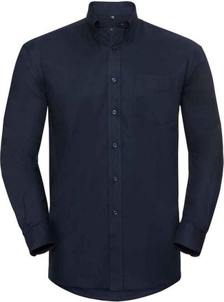 Russell Athletic Russell Collection Heren Klassiek Oxford Overhemd Met Lange Mouwen (Heldere marine)