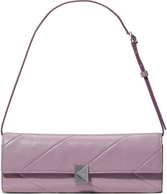 Kate Spade New York deco pieced soft glazed leather shoulder bag in Market Purple at Nordstrom