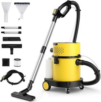 Costway Costway - 4 En 1 Aspiradora En Seco Y H&uacute;medo 1200w, M&aacute;quina Limpiadora De Alfombras Y Tapicer&iacute;a Con Succi&oacute;n M&aacute;xima De 17 Kpa, 20l+4l Dep&oacute;sito Agua Y A