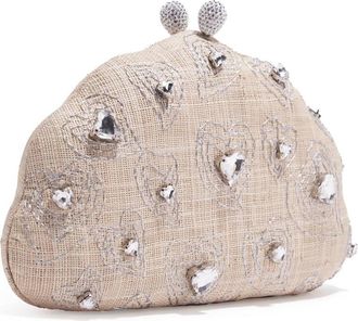 Emm Kuo Womens Lanai Clutch In Beige