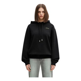 Off-white Hoodies & sweatvesten, Dames, Zwart, S, Katoen, Arrow Leaves Hoodie