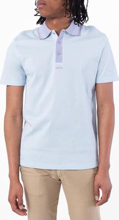 Versace Greca Collar Cotton Polo Shirt