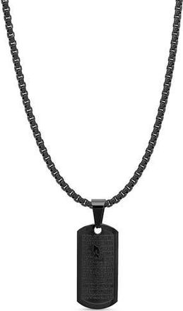Steeltime Mens Dog Tag Pendant Necklace in Black at Nordstrom Rack
