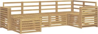 vidaXL Conjunto De Sof&aacute;s De Exterior 6 Uds. Blanco Poli&eacute;ster Vidaxl