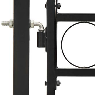 Berkfield Home Elegant Fence Gate Double Door with Arched Top Steel 300x125 cm Black