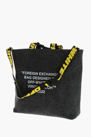 Off-white Denim Tote Bag HARD CORE With Contrasting Print Off-White