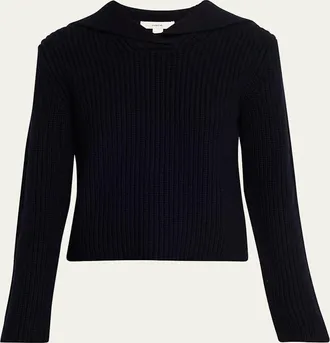 Vince Ribbed Wool-Cashmere Sailor Sweater