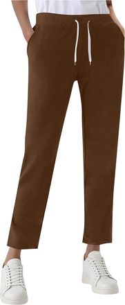 Generic Joggers for Women Tracksuit Bottoms Womens Straight Leg Sweatpants Plain Baggy Elastic Waist Trouser Lounge Pants Sports Trousers with Pockets Casual 