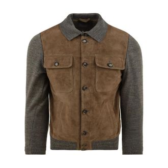 The Jack Leathers Heren, Jassen, Bruin, Maat: L Su&egrave;de