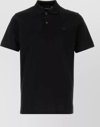 Prada piquet polo shirt straight cut short sleeves