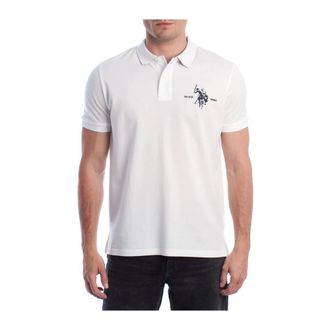 U.S.Polo Association U.S. Polo Assn., Polo Shirts, male, White, 2XL, Sporty Polo Shirt with Tricolor Detail