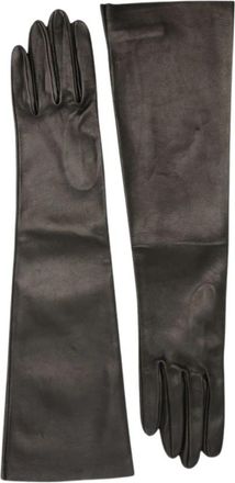 Cortana Lange handschoenen - Dames - Handschoenen - Zwart - M - Leer - Accessoires