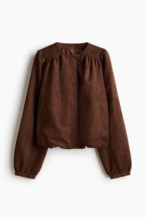 H&M Oversized Twill Jacket in Brown at Nordstrom, Size X-Large