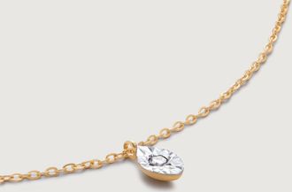 Monica Vinader Gold Marquise Diamond Chain Necklace Lab Grown Diamond