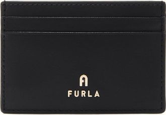 Furla Camelia Porta Carte Di Credito Nero Nero Pelle Di Vitello Morbida Donna