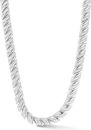 Glaze Jewelry Cubic Zirconia Pav&eacute; Tennis Necklace in Silver at Nordstrom Rack