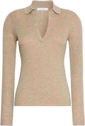 Max Mara Camiseta tipo polo - Knitwear - Mujer - Beige - XS