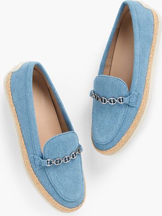 Talbots Andi Denim Espadrille Loafers - Medium Blue - 10 1/2 M Talbots
