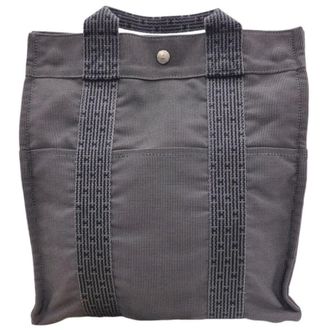 Herm&egrave;s Gray Nylon Backpack (Pre-Owned)