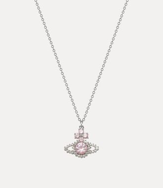 Vivienne Westwood Valentina Orb Pendant Necklace Silver / Pink Cubic Zirconia Women