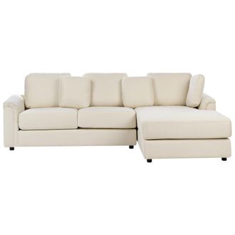 Beliani Beliani - Sof&aacute; Esquinero Moderno Con Patas De Pl&aacute;stico Tela Beige Claro Izquierdo Kohlo
