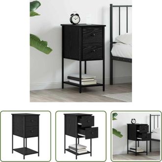 vidaXL Comodino - Armadio da Notte Rovere nero 32 x 42 x 70 cm Legno multistrato