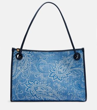 Etro Borsa Eyes Medium in jacquard di jeans
