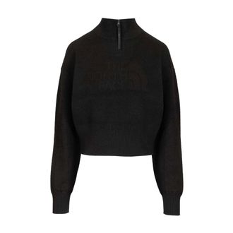 The North Face Half-Zip Logo Sweatshirt - female - The North Face - Long Sleeve Training Tops - Black - M - Sport