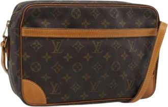 Louis Vuitton Pre-owned Monogram Canvas Shoulder Bag - Dames - Vintage Schoudertas - Bruin - ONE Size - Leer - Vintage