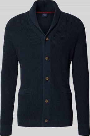 Christian Berg Strickjacke mit Knopfleiste in Marine, Größe 3XL