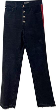 Amiri Black Denim High Rise Side Stripe Jeans Size 24/61