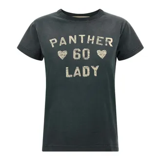 Valentino Garavani Tops, Heren, Grijs, M, Katoen, Panther Lady Print T-Shirt