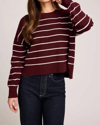 Gentle Fawn Echo Pullover Sweater In Merlot Stripe