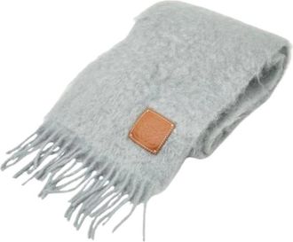 Loewe Pre-owned Scarves, female, Gray, Size: ONE SIZE Pre-owned Nylon Scarf